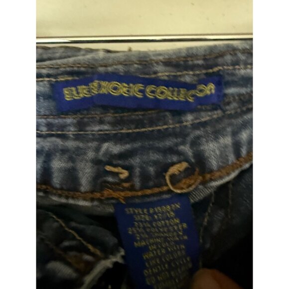 Elite Exotic Collection Jeans Womens Juniors Size 17/18 Blue Distressed Skinny - Picture 7 of 8